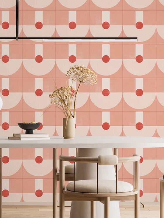 Geometric encaustic cement tile pattern